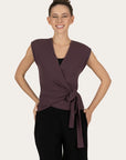 Aurora Wrap Yoga Top - Berry