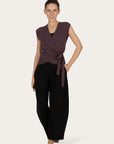 Aurora Wrap Yoga Top - Berry