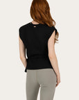 Aurora Yoga Wrap Top - Onyx Black