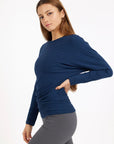 Budhi Longsleeve Yoga Shirt - Midnight