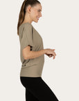 Budhi Short Sleeve Yoga Tee - Fern