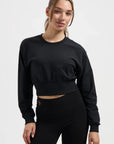 Naya Cropped Yoga Longsleeve - Onyx Black