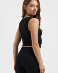 Seris Yoga Crop Tank - Onyx Black