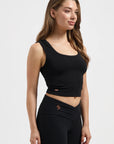 Seris Yoga Crop Tank - Onyx Black