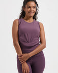 Veyra Cropped Yoga Tank - Berry