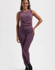 Veyra Cropped Yoga Tank - Berry