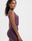 Veyra Cropped Yoga Tank - Berry