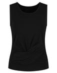 Veyra Cropped Yoga Tank - Onyx Black