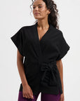 Yumea Kimono Yoga Top - Onyx Black