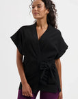 Yumea Kimono Yoga Top - Onyx Black
