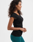 Zefira Yoga Tee - Onyx Black