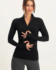 Ishtar Longsleeve Yoga Top - Onyx Black