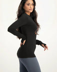Karuna OM Yoga Longsleeve Shirt - Onyx Black
