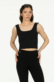Ansuya Yoga Crop Top - Onyx Black
