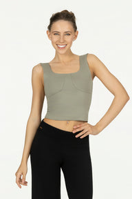 Ansuya Yoga-Crop-Top - Smokey Quartz