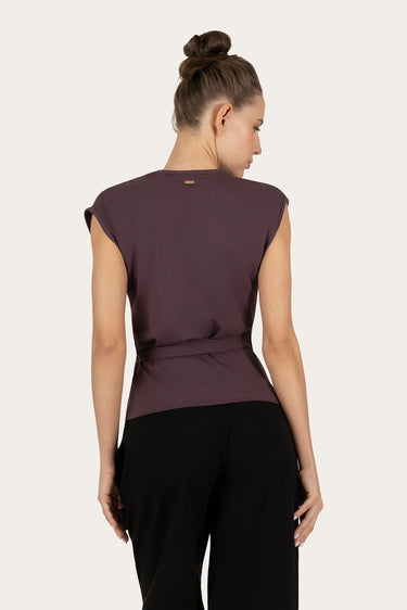 Aurora Wrap Yoga Top - Berry