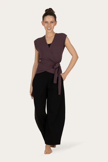 Aurora Wrap Yoga Top - Berry
