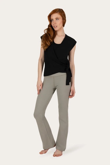 Aurora Yoga Wrap Top - Onyx Black