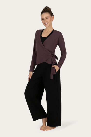 Aurora Wrap Yoga Vest - Berry