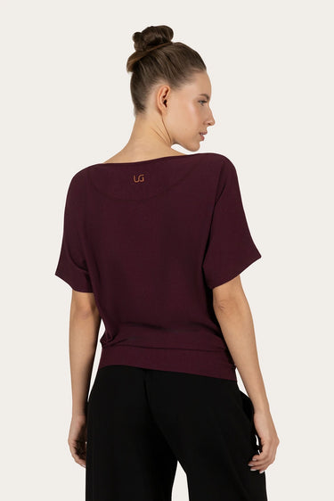 Budhi Short Sleeve Yoga Tee - Fig