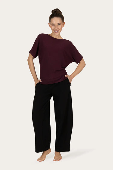 Budhi Short Sleeve Yoga Tee - Fig