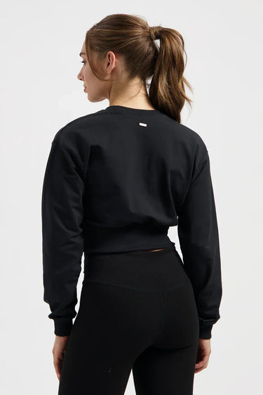 Naya Cropped Yoga Longsleeve - Onyx Black