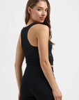 Sati Yoga-Croptop - Onyx Black