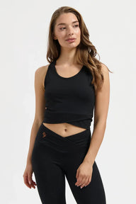 Sati Yoga-Croptop - Onyx Black