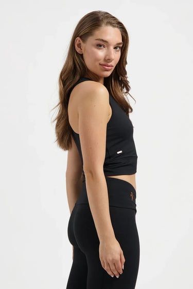 Sati Yoga Crop Tank  - Onyx Black