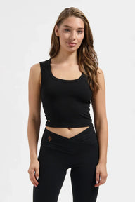 Seris Yoga Crop Tank  - Onyx Black