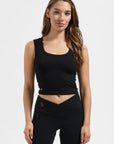 Seris Yoga Crop Tank  - Onyx Black