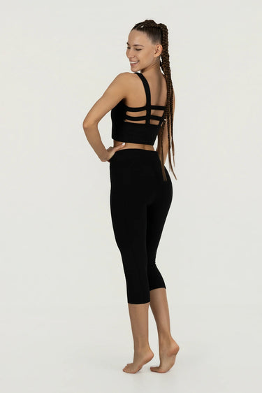 Tara Yoga Capri Legging - Onyx Black