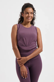 Veyra Cropped Yoga Tank - Berry
