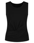 Veyra Cropped Yoga Tank - Onyx Black