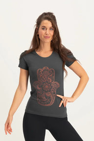 Hamsa Core Yoga-T-Shirt - Ash