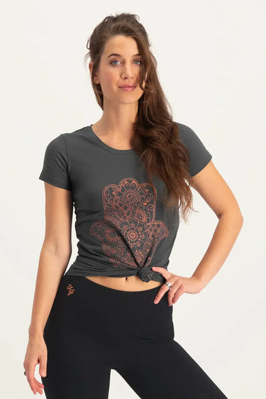 Hamsa Core Yoga-T-Shirt - Ash