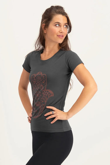 Hamsa Core Yoga-T-Shirt - Ash