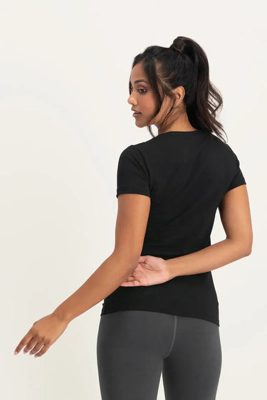Hamsa Core Yoga Tee - Onyx Black