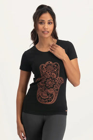 Hamsa Core Yoga Tee - Onyx Black