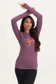 Karuna OM Yoga Langarmshirt- Mauve