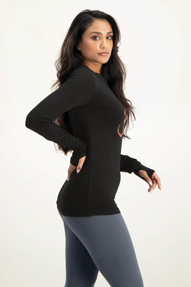 Karuna OM Yoga Longsleeve Shirt - Onyx Black