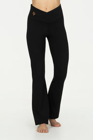 Aura Flared Yoga Sporthose – Onyx Black