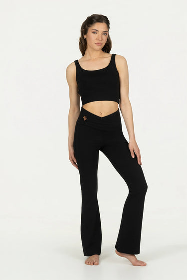 Aura Flared Yoga Sportbroek – Onyx Black
