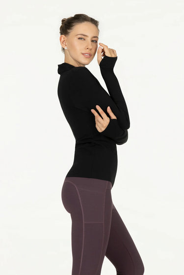 Ishtar Longsleeve Yoga Top - Onyx Black