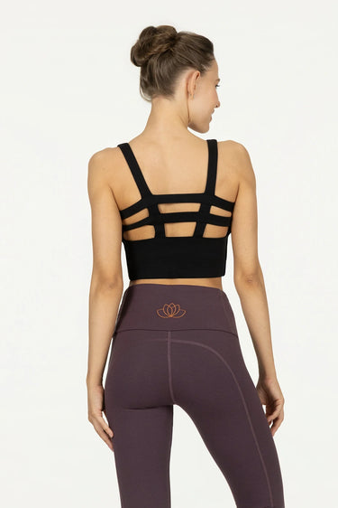 Mandala Yoga Sports Bra - Onyx Black