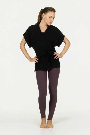 Yumea Kimono Yoga Top - Onyx Black