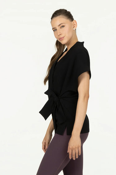 Yumea Kimono Yoga Top - Onyx Black