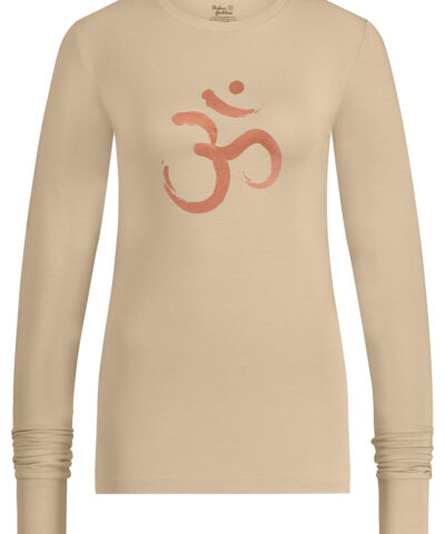 Karuna OM longsleeve yoga shirt - women's long sleeve yoga top - sand - 15397956