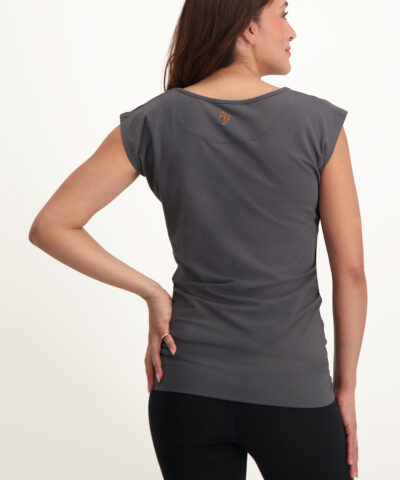 Asana Yoga T-Shirt mit kurzen Ärmeln, Yoga-Shirt mit Taillenbund