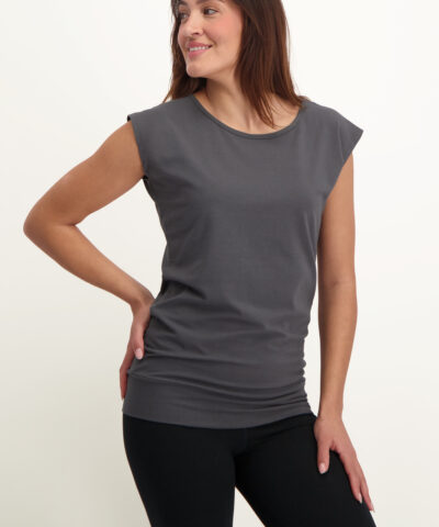 asana yoga tee with short sleeves-yoga shirt with waistband-15485513